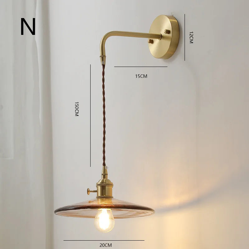 Retro Flower Style Glass Wall Lamp