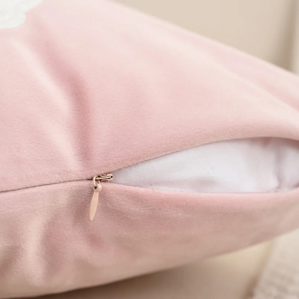 Embroidered Throw Pillow Cover