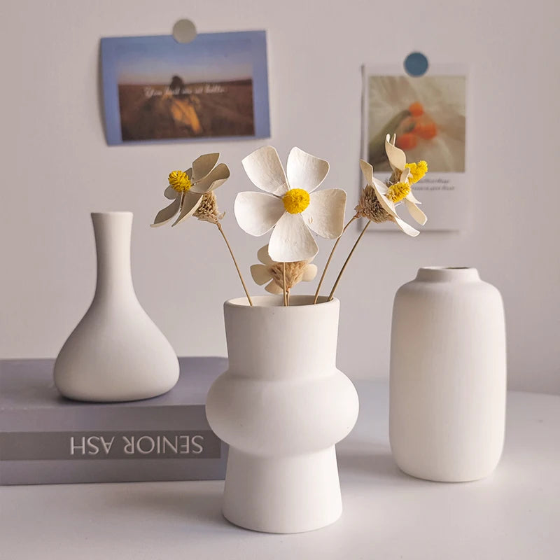 White Vase Mini Flower Pot