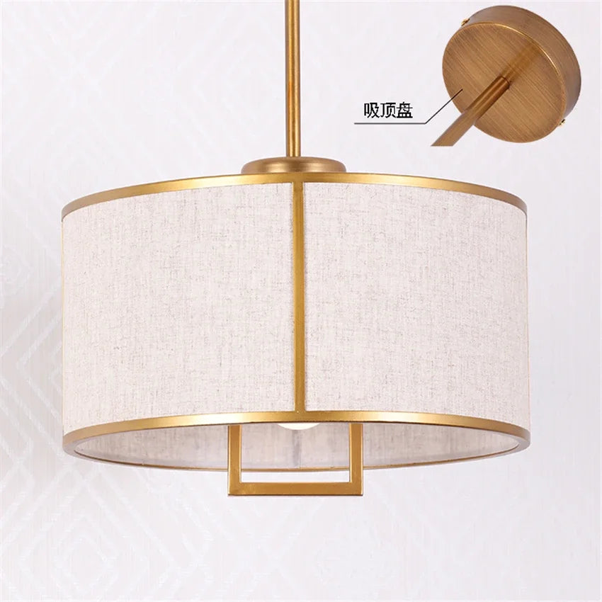 Round Cloth Shade Pendant Light