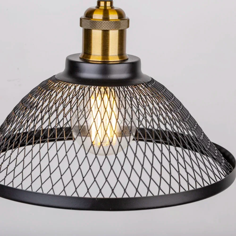 Vintage Black Net-Cage Pendant Light