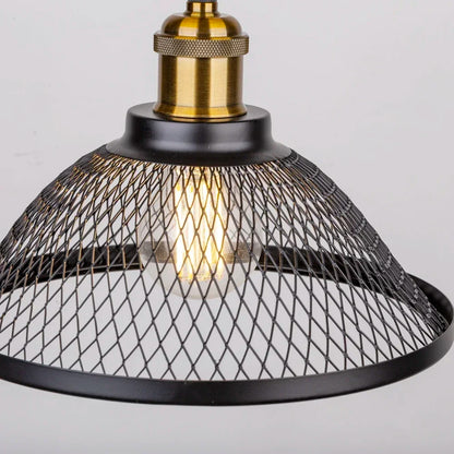 Vintage Black Net-Cage Pendant Light