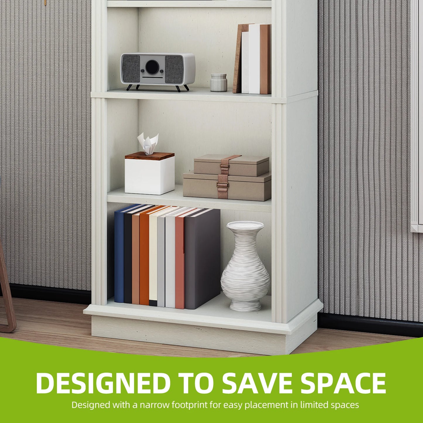 4-Tier Upright Bookcase