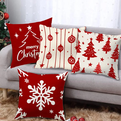 Christmas Tree Snowflake Print Pillowcase