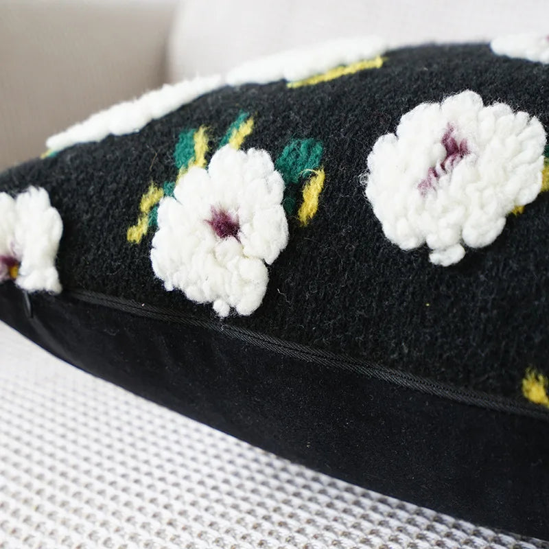 Pastoral Style Camellia Throw Pillow Cover