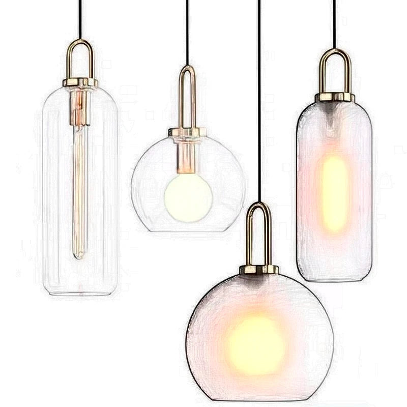 Industrial Smoke Glass Pendant Light