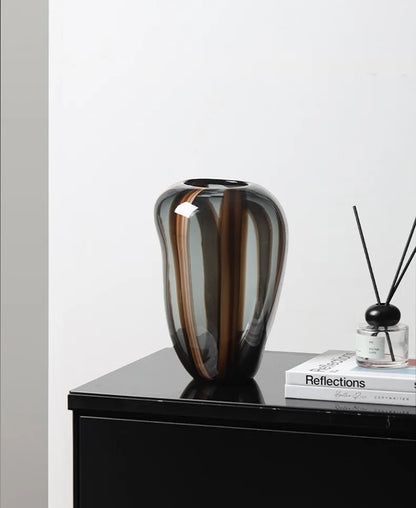 Colored Striped Glass Vase