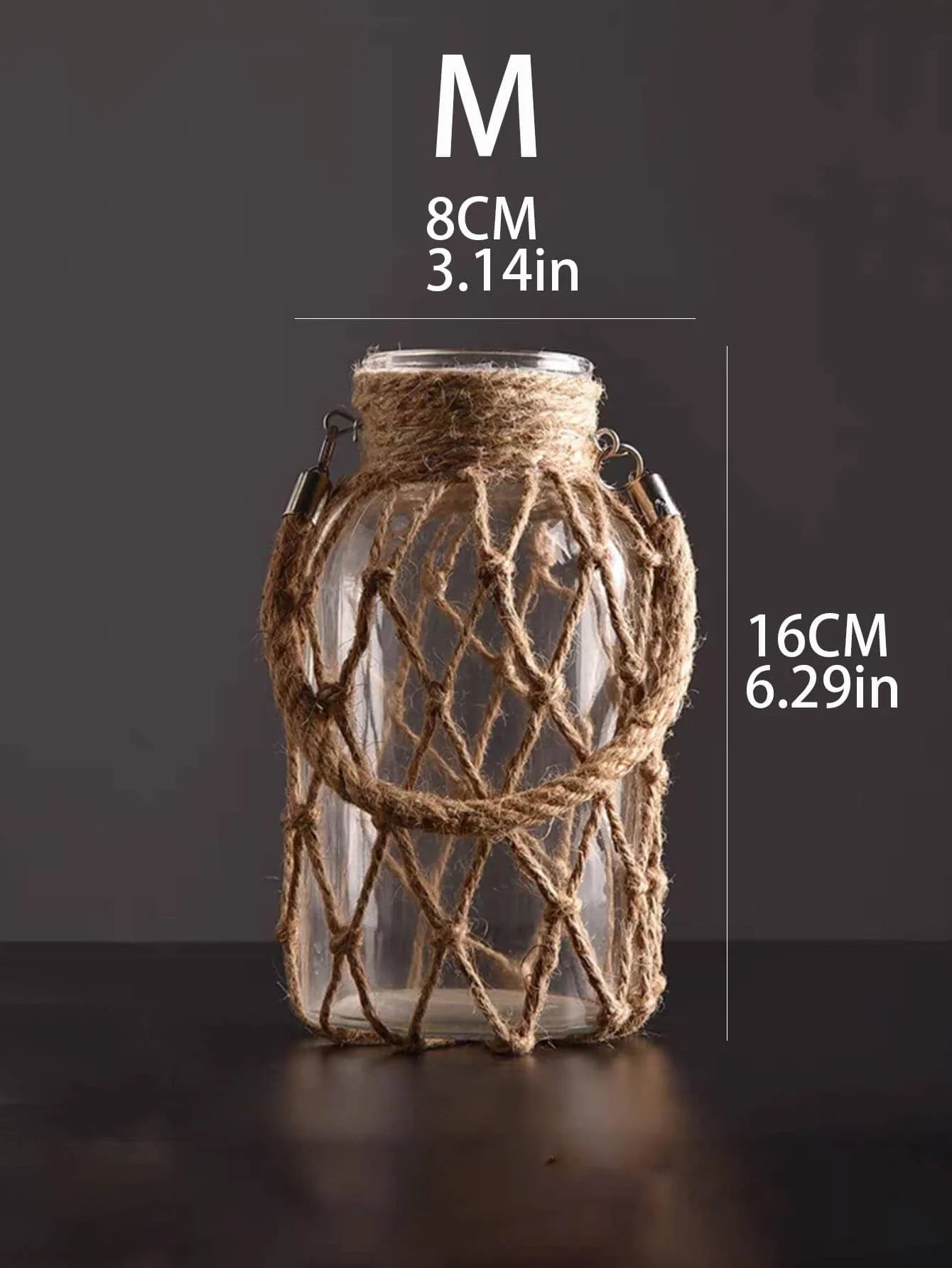 Woven Hemp Rope Glass Vase