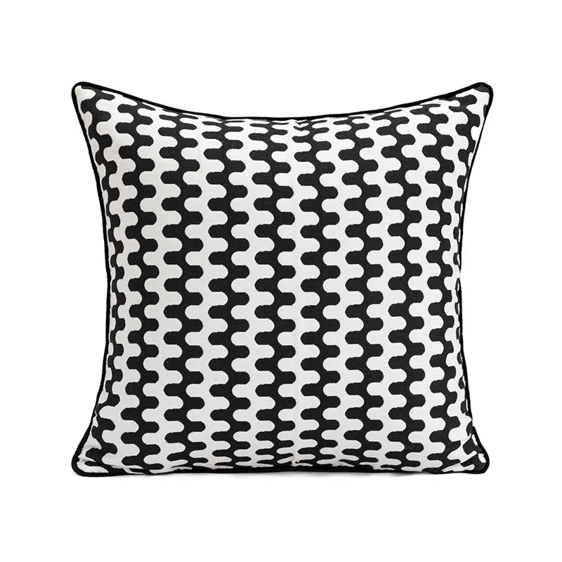 Checkerboard Stamping Throw Pillow Cover