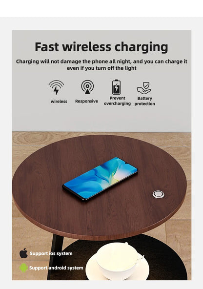 Bedside Table With Wireless Charger