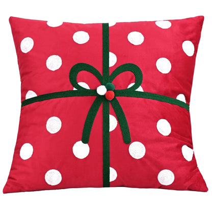 Embroidered Christmas Atmosphere Throw Pillowcase