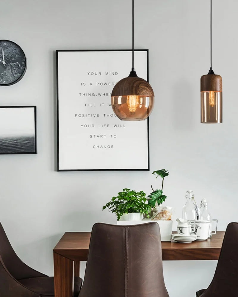 Vintage Wood Pendant Light