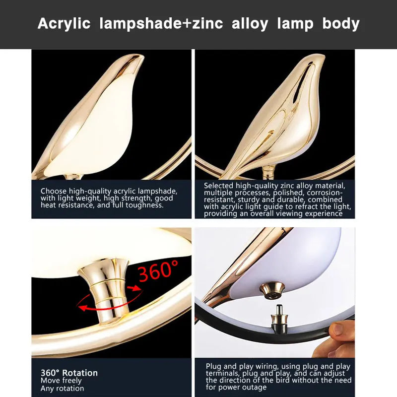 Magpie Bird LED Pendant Light