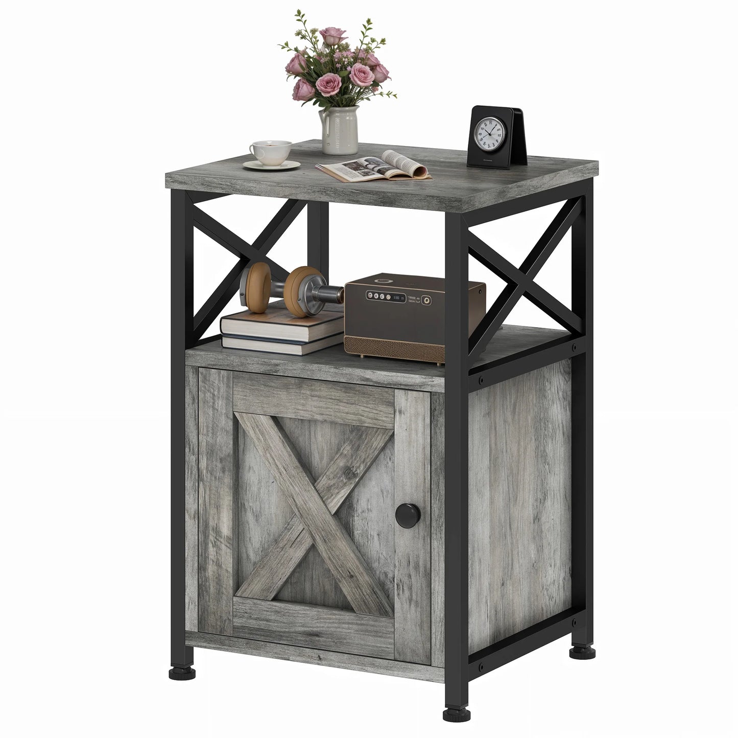 Grey X Shape Side Table