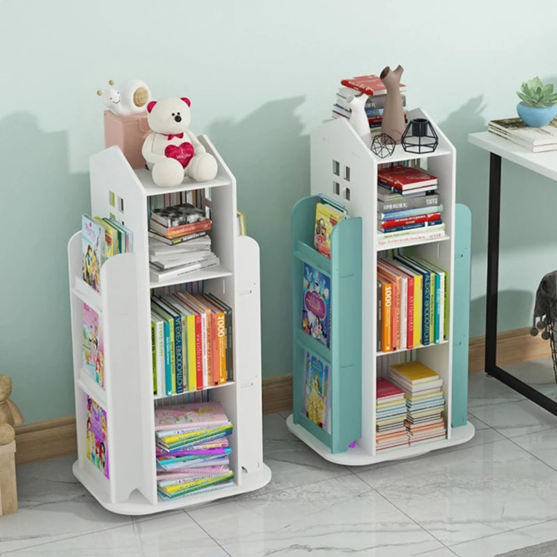 Kids' House Frame Rotating Bookshelf