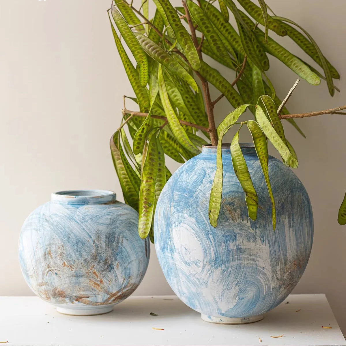 Wind Blue Wabi-Sabi Vase