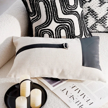French Retro Black/White Pillow Cover