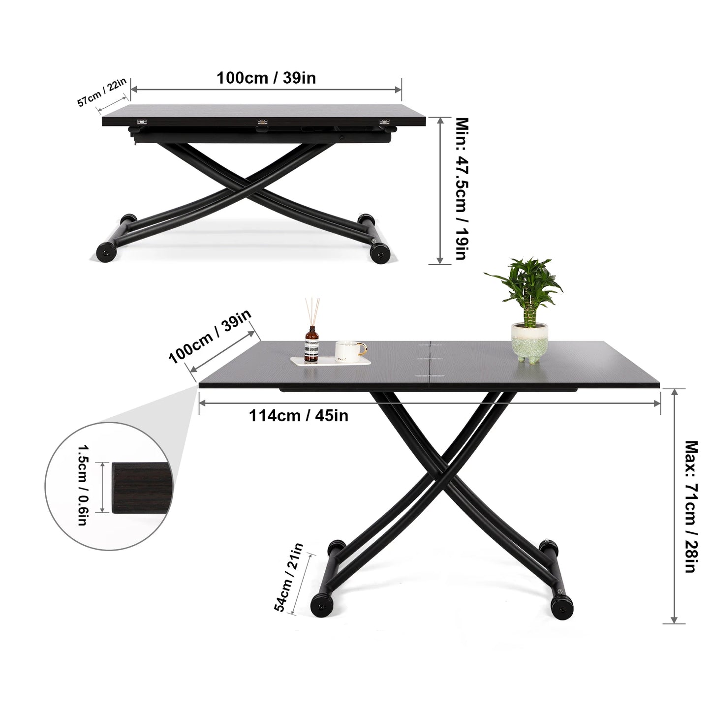 Height Adjustable Coffee Table