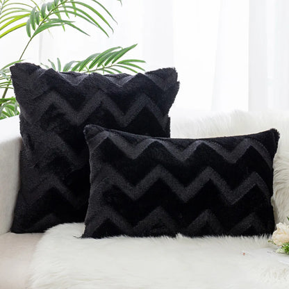 Wave Pattern Plush Throw Pillow