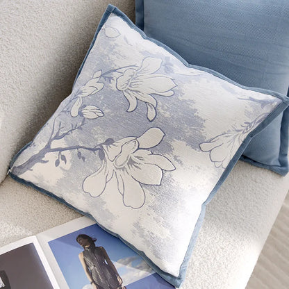 Blue Flower Throw Pillow