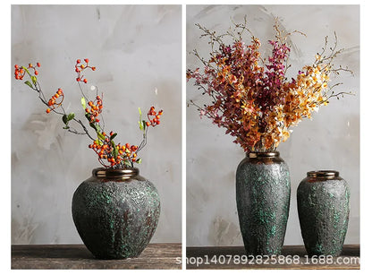 Vintage Distressed Ceramic Vase