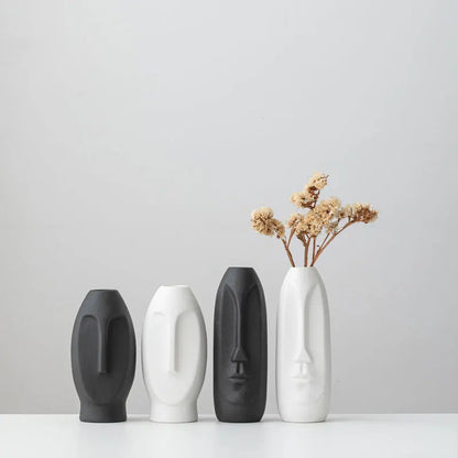 Face Sculpture Ceramic Vase