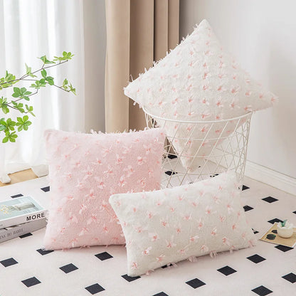 Pink Flower Throw Pillow Cover