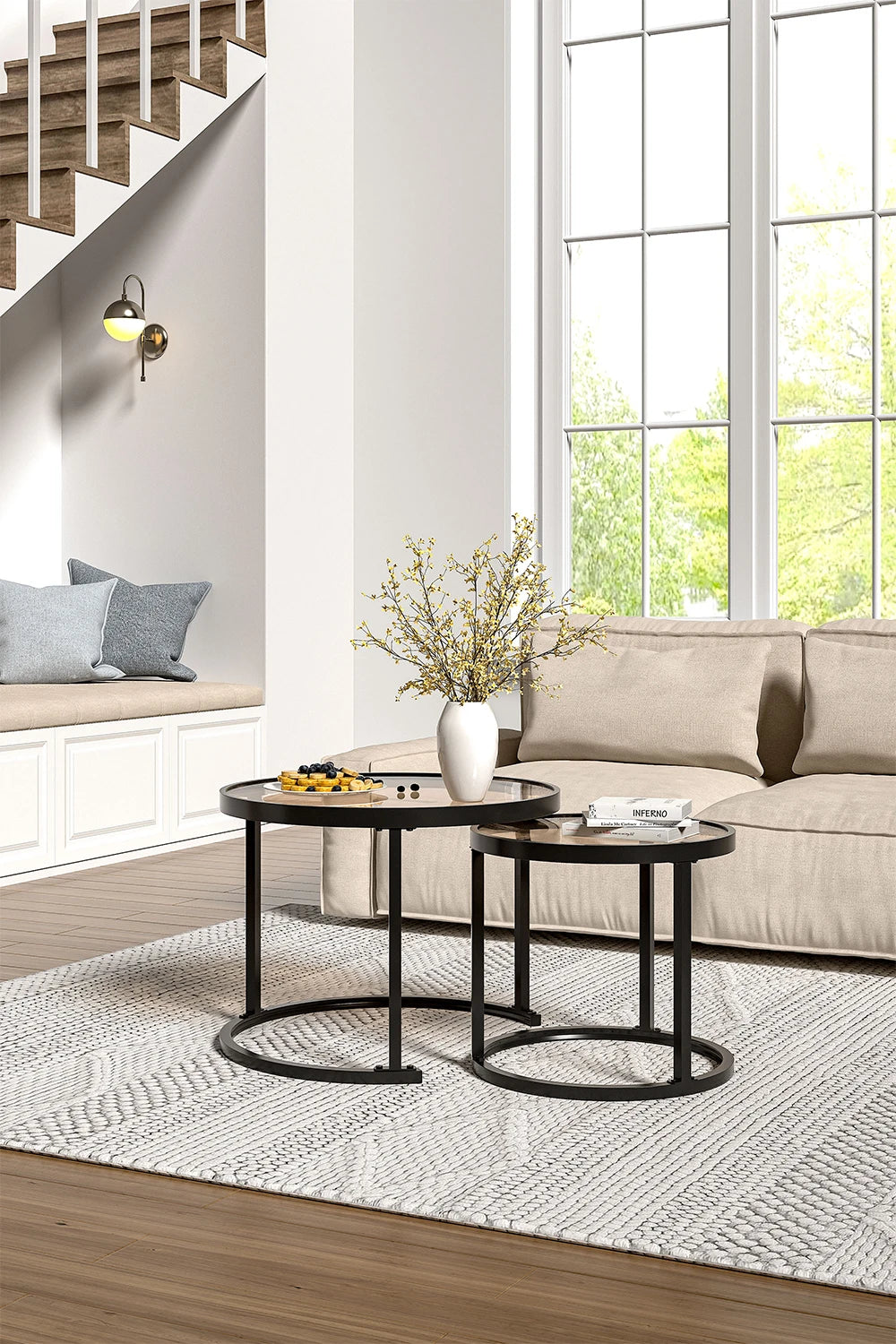 Glass Nesting Table Set