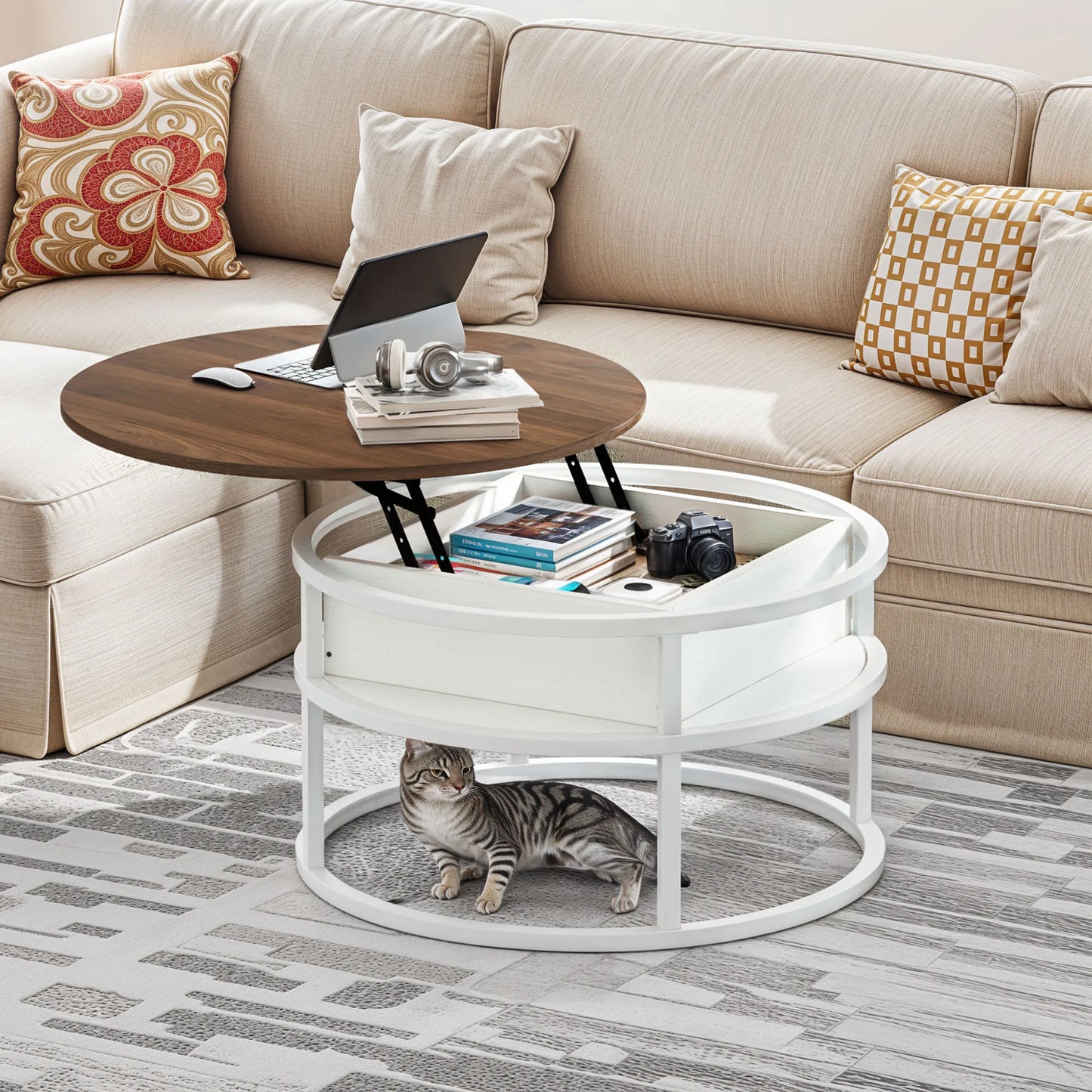 Round Lift Top Coffee Table