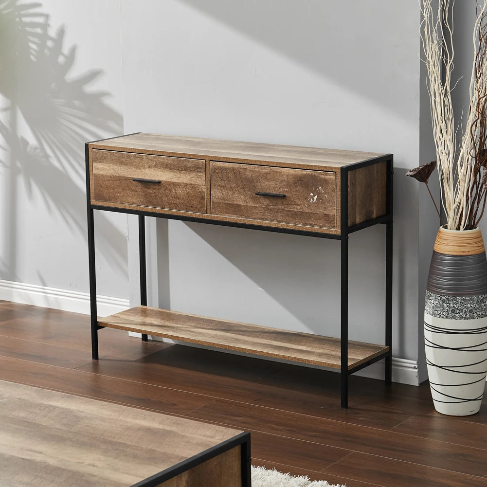 Rustic Brown Console Table