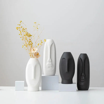 Face Sculpture Ceramic Vase
