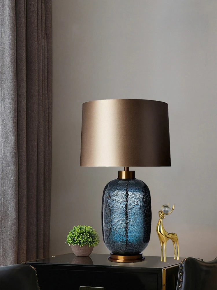 SANDYHA Blue Glass Desk Lamp