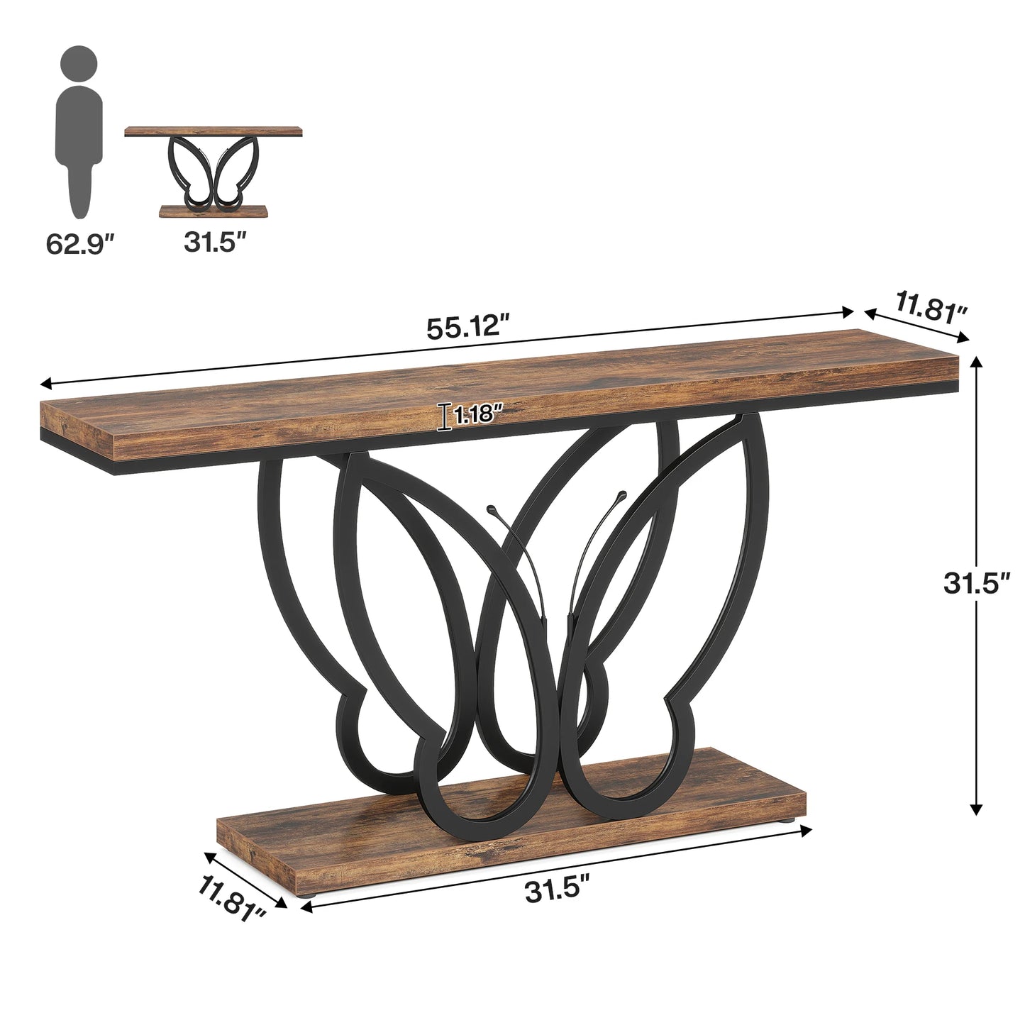 Butterfly Rustic Console Table