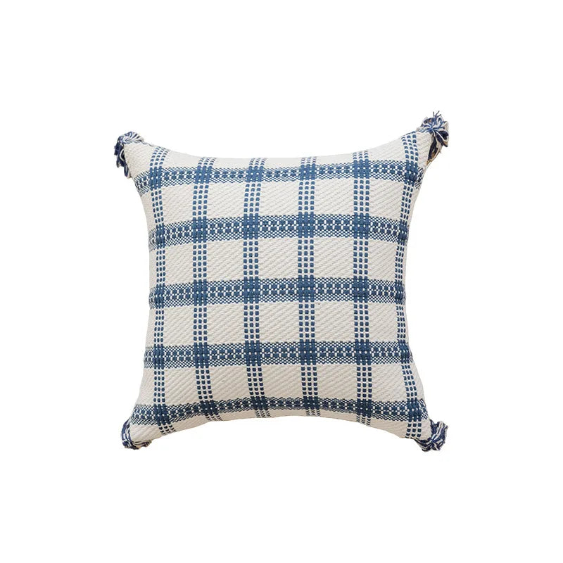 Blue Plush Throw Pillow Cover