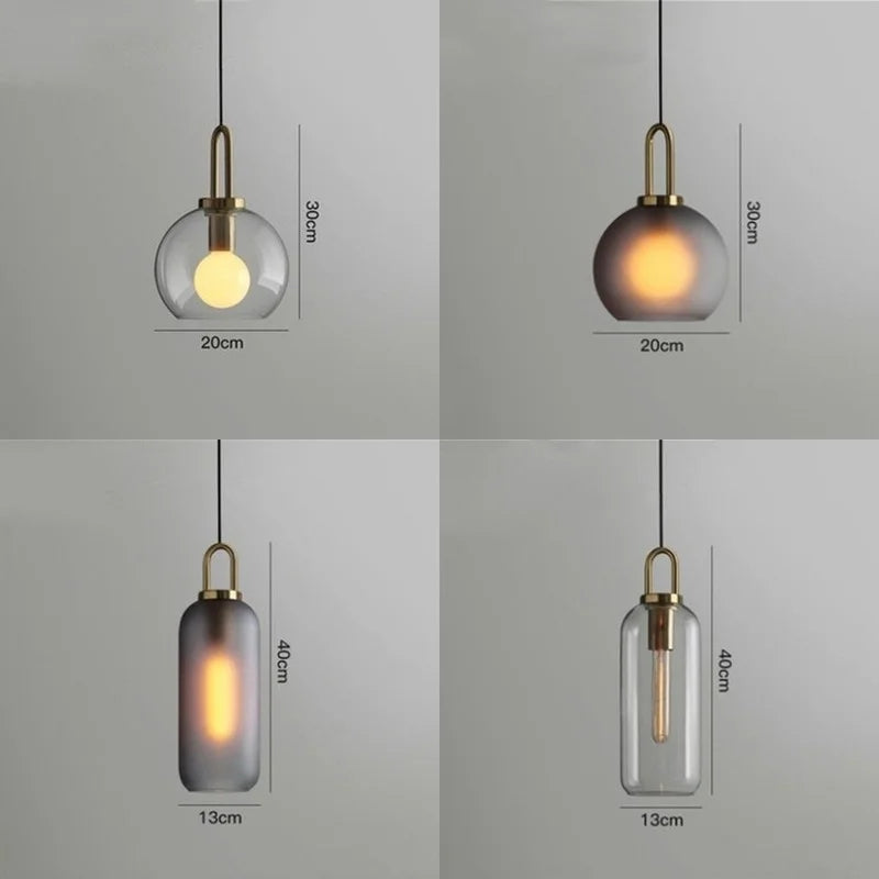 Industrial Smoke Glass Pendant Light