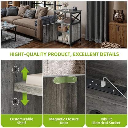 Grey X Shape Side Table