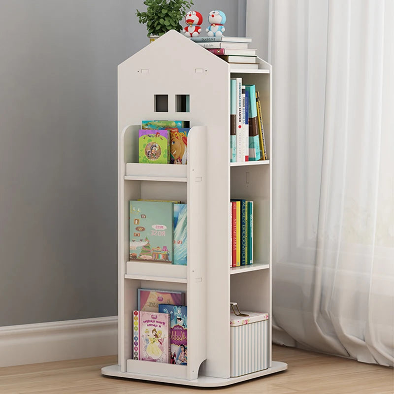 Kids' House Frame Rotating Bookshelf
