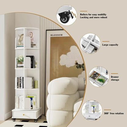 Wooden 4-layer Corner Bookshelf