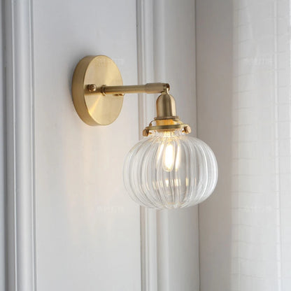 Retro Flower Style Glass Wall Lamp