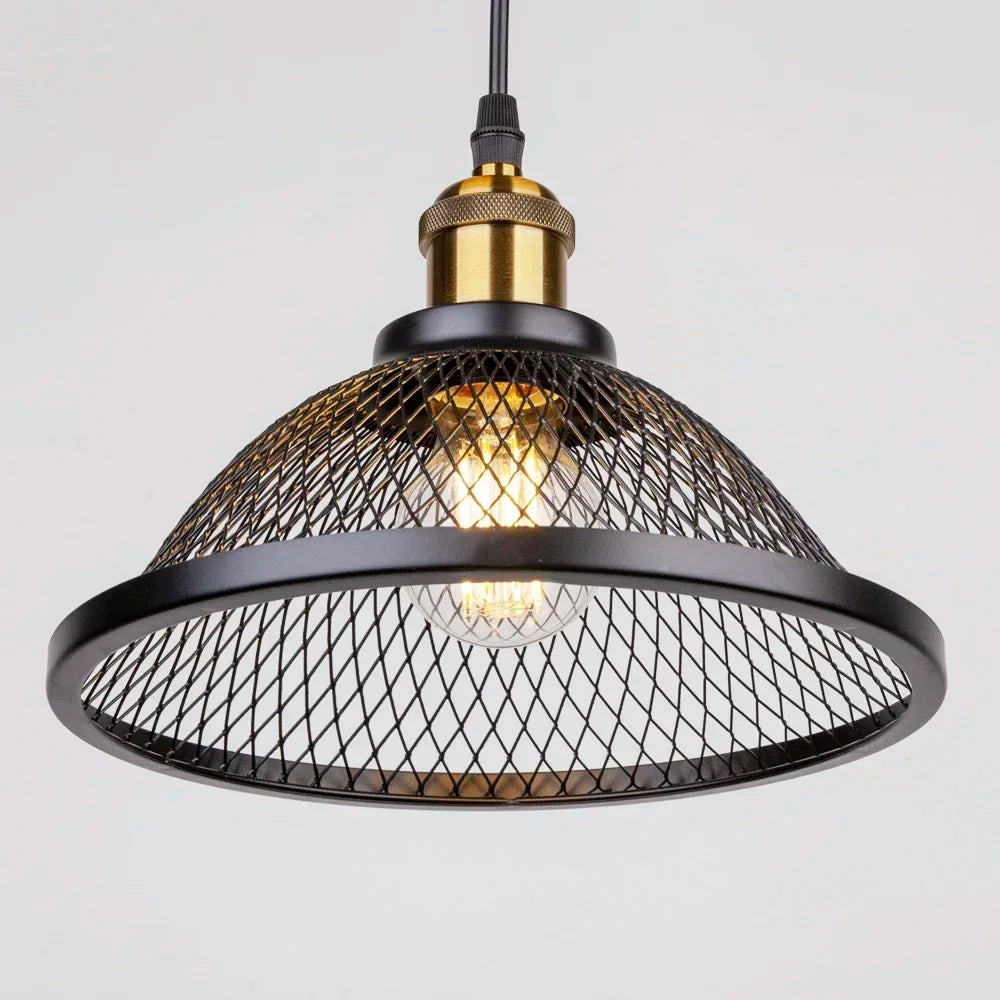 Vintage Black Net-Cage Pendant Light