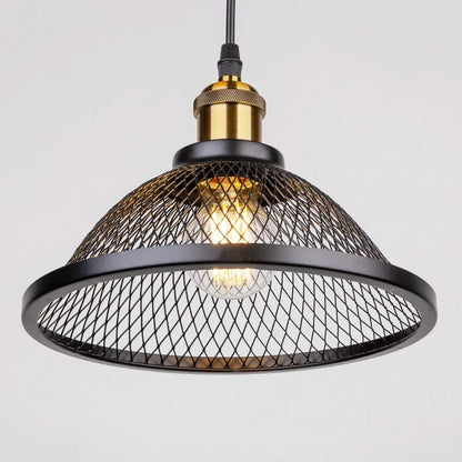 Vintage Black Net-Cage Pendant Light