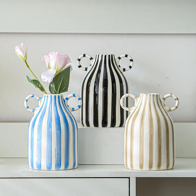Double Ear Ceramic Vase