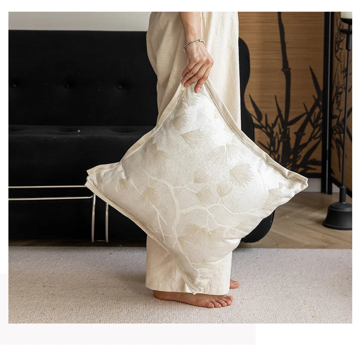 Creamy Simple Throw Pillowcase