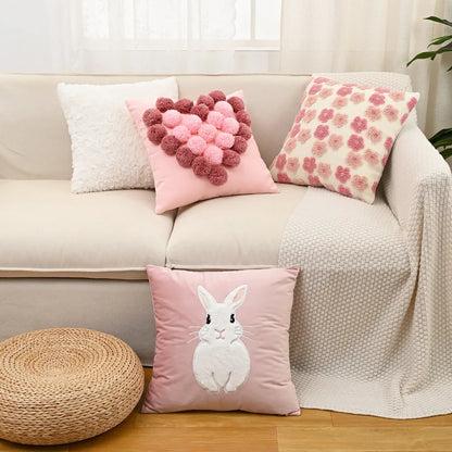 Embroidered Throw Pillow Cover