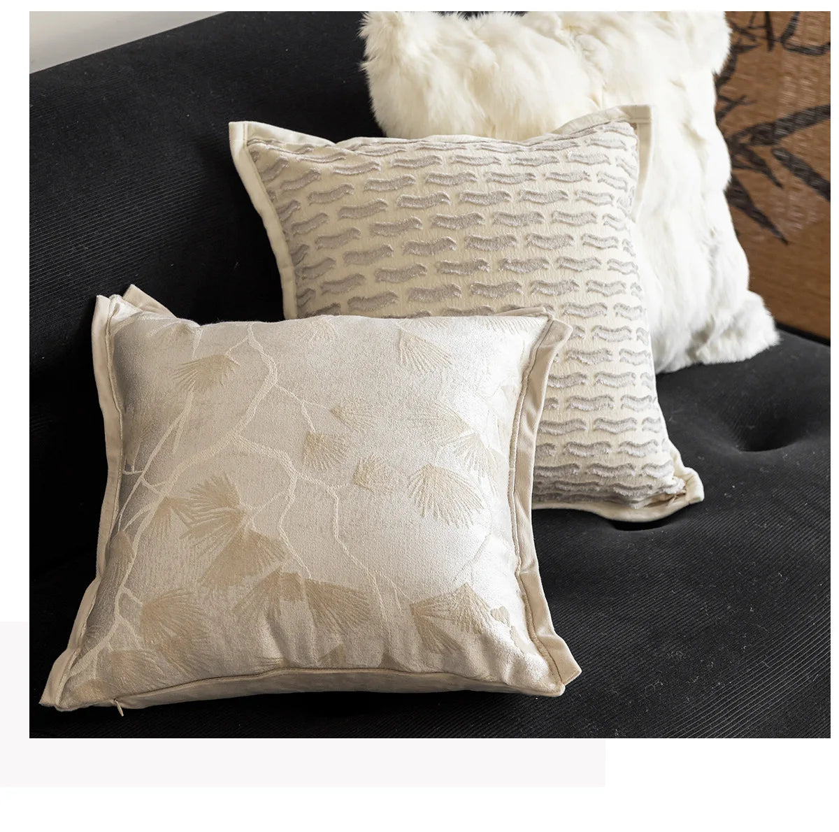 Creamy Simple Throw Pillowcase