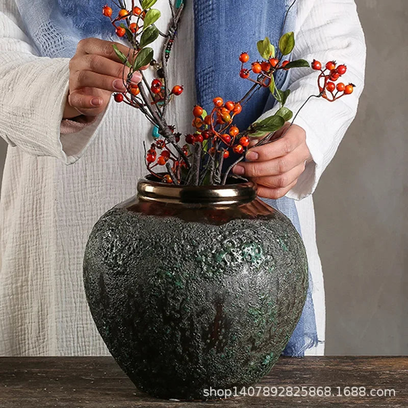 Vintage Distressed Ceramic Vase