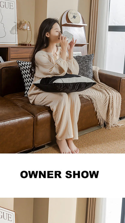 Checkerboard Stamping Throw Pillow Cover