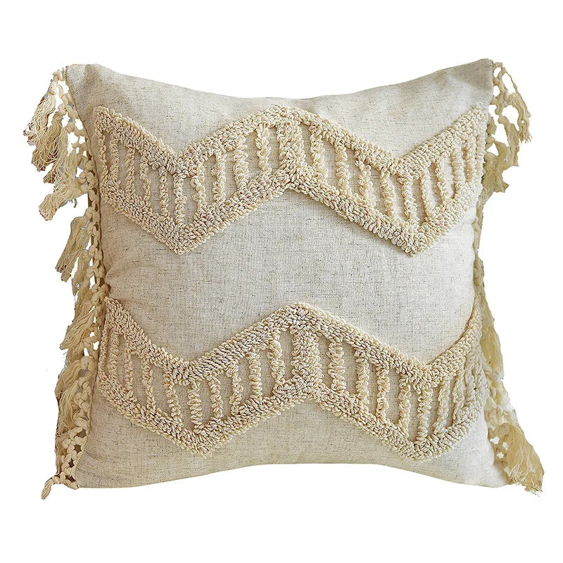 Tassel Ethnic Moroccan Style Throw Pillow Cover