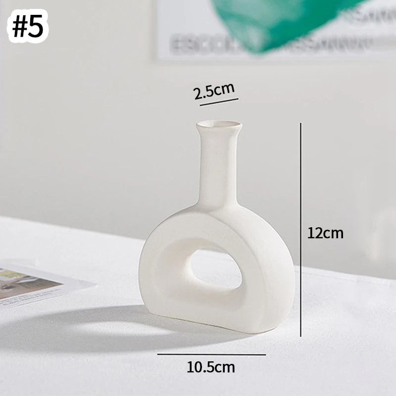 White Ceramic  Decorative Vase