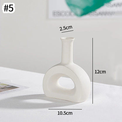 White Ceramic  Decorative Vase